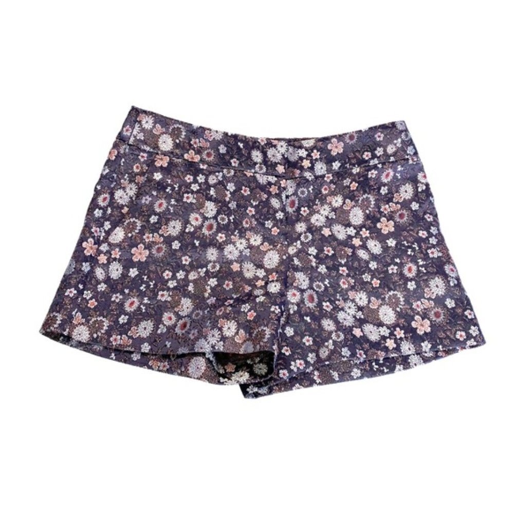 LOFT | Floral Embroidered Shorts Size 2 Summer Purple Pink